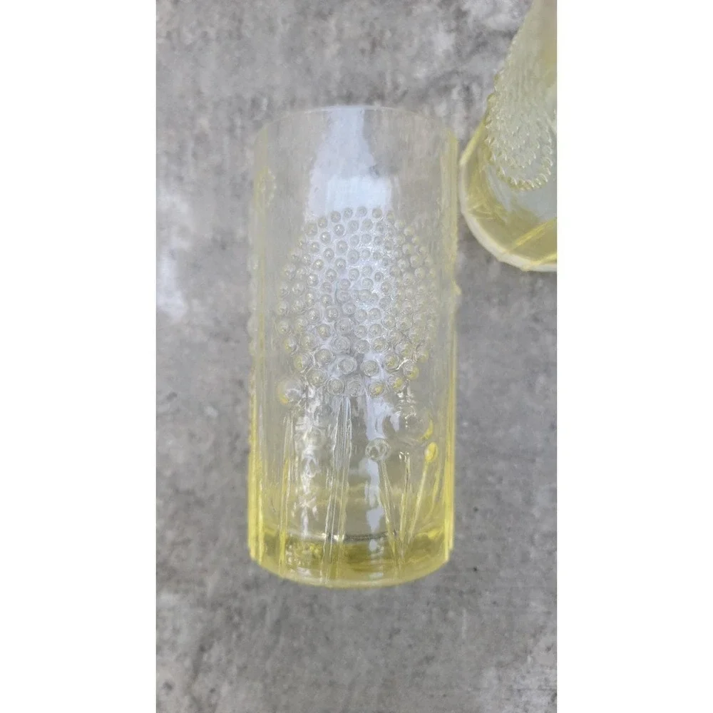 MCM Nuutajarvi Iittala Finland Flora Glass Cup Tumbler Oiva Toikka Set of 4‎